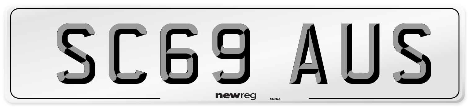 SC69 AUS Number Plate from New Reg